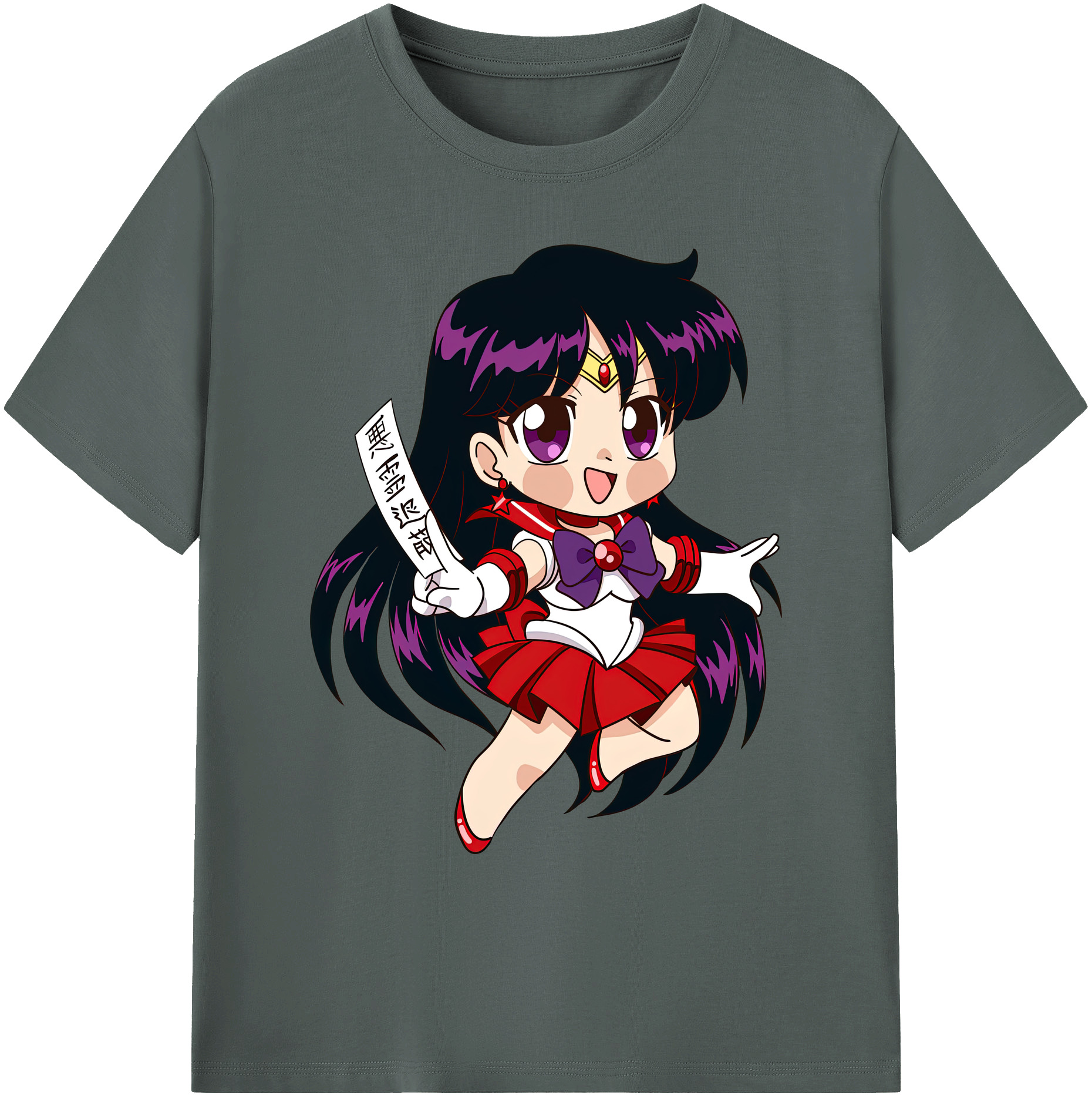 （画像用） 美少女戦士セーラームーン 火野レイ ひの レイ Sailor Moon Hino Rei （セーラーマーズ,Sailor Mars） 綿100％ メンズ半袖Tシャツ｜肌触りやわらか＆通気性